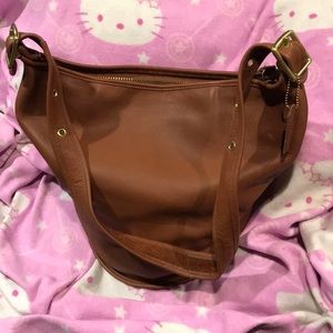 Vintage leather Coach Bucket Bag